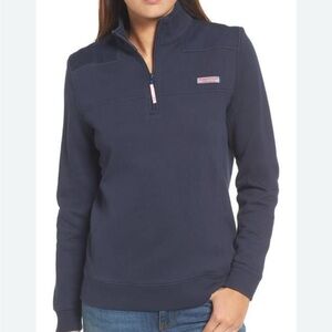 Vineyard Vines French Terry Shep Quarter Zip with Embroidered Whales
